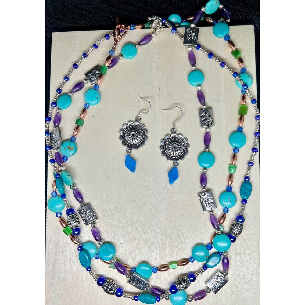 boho necklace, boho jewelry, stone necklace, stone jewelry, jewelry set,